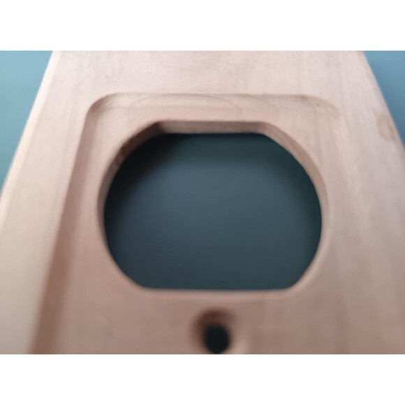 Raw Wood Single Outlet Cover Plate Metal Reinforcement Old New Stock - Picture 9 of 10